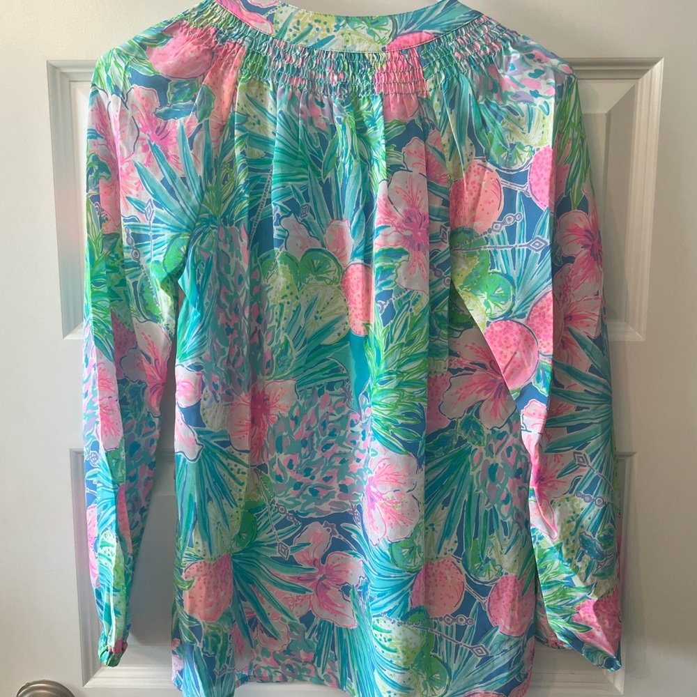 Lilly Pulitzer 100% Silk Blouse Size XXS - Picture 2 of 6